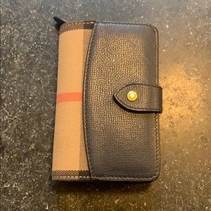 Navy and Checked Burberry Zip Wallet